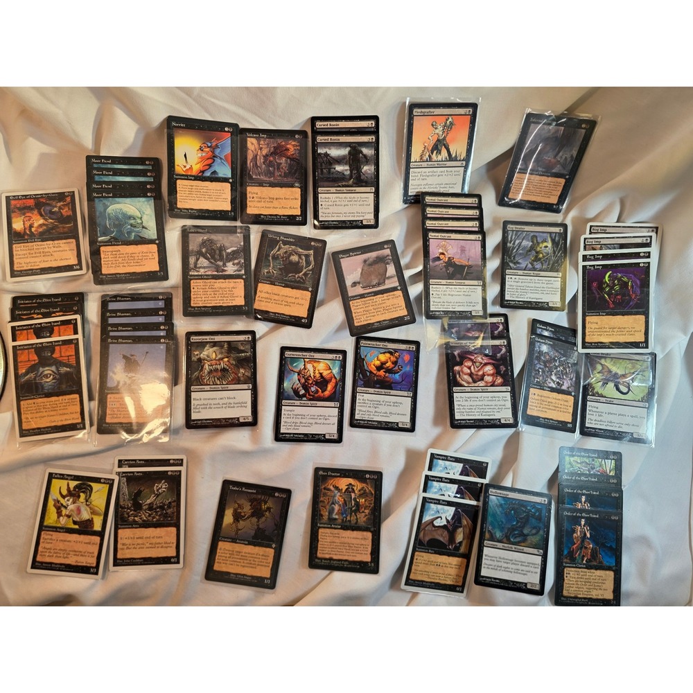 Magic The Gathering MTG Black Creature Card Lot Fallen Angel Ebon Praetor Oni